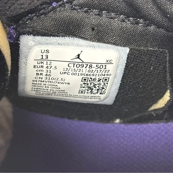 Nike Air Jordan 1 High Zoom Purple White Size 13 CT0978-501 Mens - Picture 7 of 9